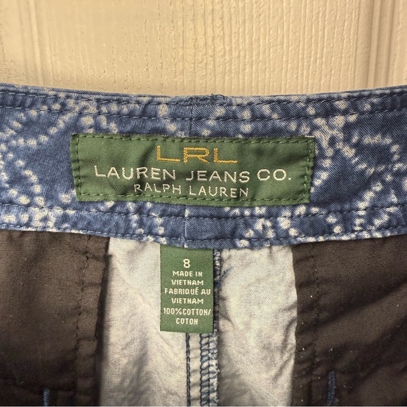 Lauren Ralph Lauren Women’s Blue Geographic Batik Patterned Shorts size 8 GUC - Picture 5 of 6